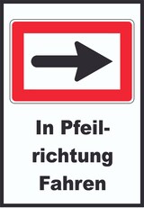 thumbnail of In Pfeilrichtung fahren rechts Symbol und Text A0 Rückseite selbstklebend