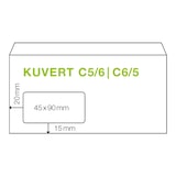 thumbnail of 100x ÖKI Fensterkuvert C5/6 110x220mm weiß 80 gr. selbstklebend