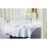 thumbnail of Tischdecke rund weiß 200cm Durchmesser 100% Baumwolle Vollzwirn Damast