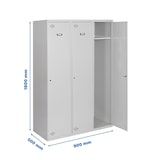 thumbnail of SimonRack Taquillas Vestuario Metálica, 1800x900x500 mm, 1 Puerta, 3 Módulos, Incluye Llave, Gris - Simonlocker