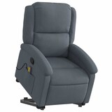 thumbnail of vidaXL Massagesessel mit Aufstehhilfe Dunkelgrau Samt