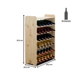thumbnail of PROREGAL Weinregal PINOTWINE C | HxBxT 87,2x63,2x26,5cm | 36 Flaschen | Massives Kiefernholz | Natur unbehandelt | Flaschenregal Weinständer Holzregal