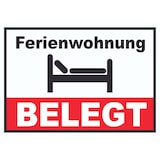 thumbnail of Ferienwohnung BELEGT Schild A5 Rückseite selbstklebend