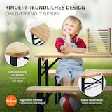 thumbnail of ML-Design Kindersitzgruppe 3-tlg Natur/Grün, Massivholz & Metall, 2 Bänke + Tisch, klappbar, Kinderfestzeltgarnitur Outdoor Garten