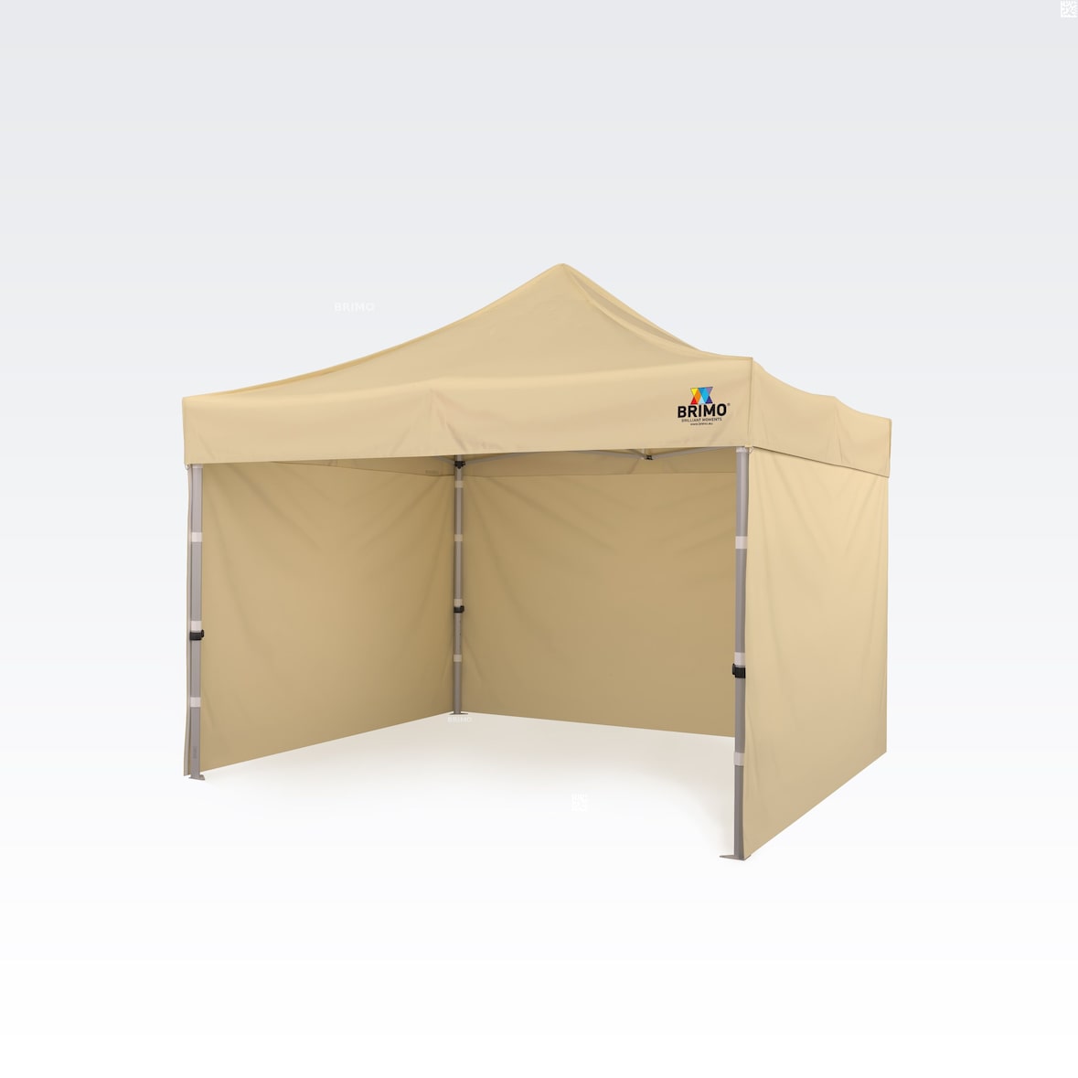 Pavillon 3x3m - mit 3 Wänden - Beige