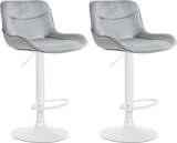 thumbnail of 2er Set Barhocker Vonore Samt grau/weiß