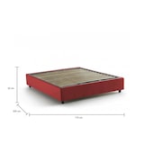 thumbnail of Dmora Dcistan Doppelbett, Bettkasten mit Stoffbezug, 100 % Made in Italy, Öffnung vorne, geeignet für Matratze 160 x 190 cm, Rot
