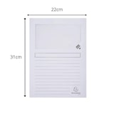 thumbnail of Exacompta - Réf. 50110E - Carton de 400 chemises à fenêtre Forever® 120 g/m²- dim 22 x 31 cm pour A4 - couleur blanc