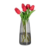 thumbnail of Relaxdays Vase, Glasvase für Blumen, Tischvase aus Glas, hohe Blumenvase, Dekovase, Maße H x D: 21,5 x 10 cm, grau