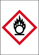 thumbnail of Aufkleber I Gefahrensymbol Flamme über Kreis GHS 03, Folie, selbstklebend, 12x17mm, 10/Bogen, GHS-Verordnung