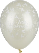 thumbnail of 150 Luftballons Ø 29 cm elfenbein Just Married metallic