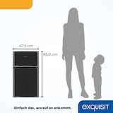 thumbnail of Exquisit Mini Kühl-Gefrierkombination KGC590-30-E-040E schwarz | Nutzinhalt: 85 L | 4-Sterne Gefrierfach | Türanschlag wechselbar