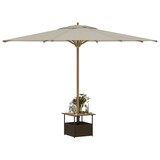 thumbnail of vidaXL Tuintafel met parasolgat 55x55x46,5 cm poly rattan bruin