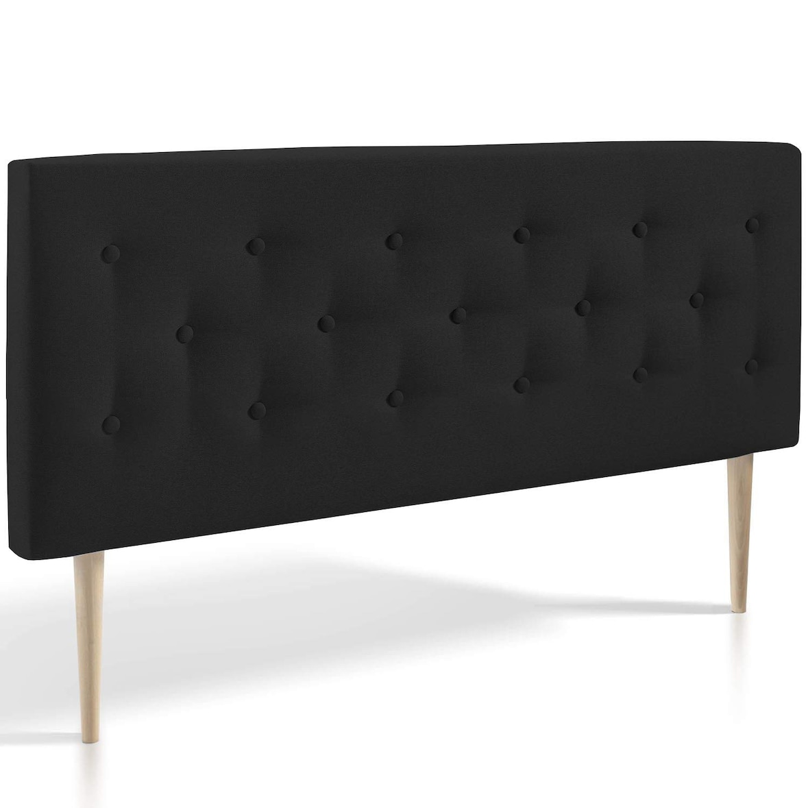 Cabecero tapizado Oslo 140x100 cm, capitone en Tela Antracita, 8 cm de profundidad