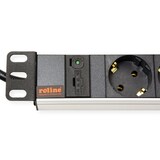 thumbnail of ROLINE 19" stekkerdoos 8-voudig + C14 stekker, Aluminium, 2 m