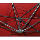 thumbnail of Zweefparasol HWC-A96, parasol, 3x4m (Ø5m) polyester/aluminium 26kg ~ bordeaux met voet