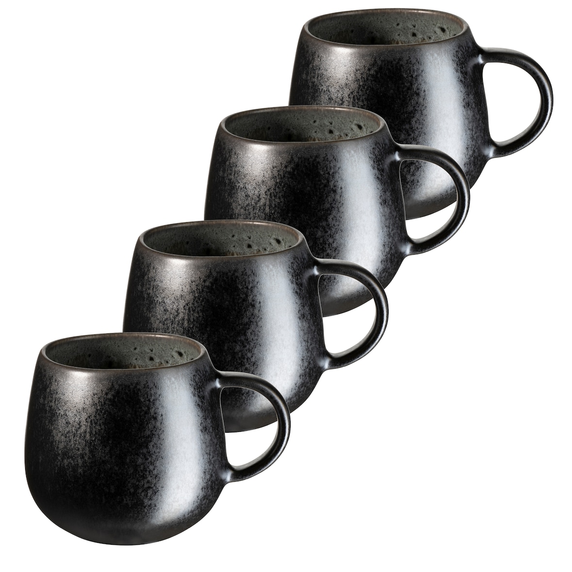MÄSER Kaffeebecher 430 ml, 4-er Set, GRAU, postsicher, Serie CARELLIA