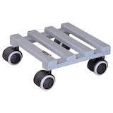 thumbnail of WAGNER Pflanzenroller CREO 19 x 19 x 8 cm, für innen, Buchenholz, grau, Softrollen, Tragkraft 50 kg, EU Ware - 20080901