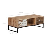 thumbnail of WOMO-DESIGN Couchtisch Surabaya Ø70×35 cm, Akazienholz, Natur/Nickel-Finish, Unikat, rund