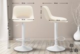 thumbnail of Barhocker Camden Kunstleder creme/Metall matt weiss