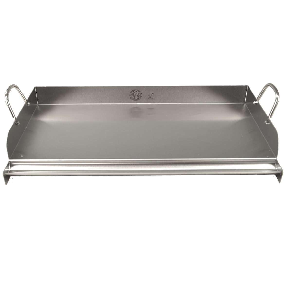 GVK ECO Edelstahl Grillplatte 50cm Grillaufsatz Grillpfanne Pizzaplatte