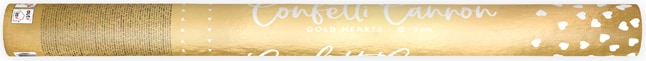 Ein goldener Party-Knallbonbon mit Herzen.