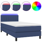 thumbnail of vidaXL Boxspringbett mit Matratze & LED Blau 90x190 cm Stoff