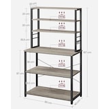 thumbnail of Helloshop26 - Küchenregal mit Ablagefächern 6 Haken Metallgestell für Küchenutensilien Mikrowellenfach Industriestil 80 x 40 x 167 12_0005650