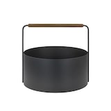 thumbnail of Blomus Holzkorb ASHI Kaminholzkorb Brennholzkorb Ø 45cm Metall mit Holzgriff schwarz/braun