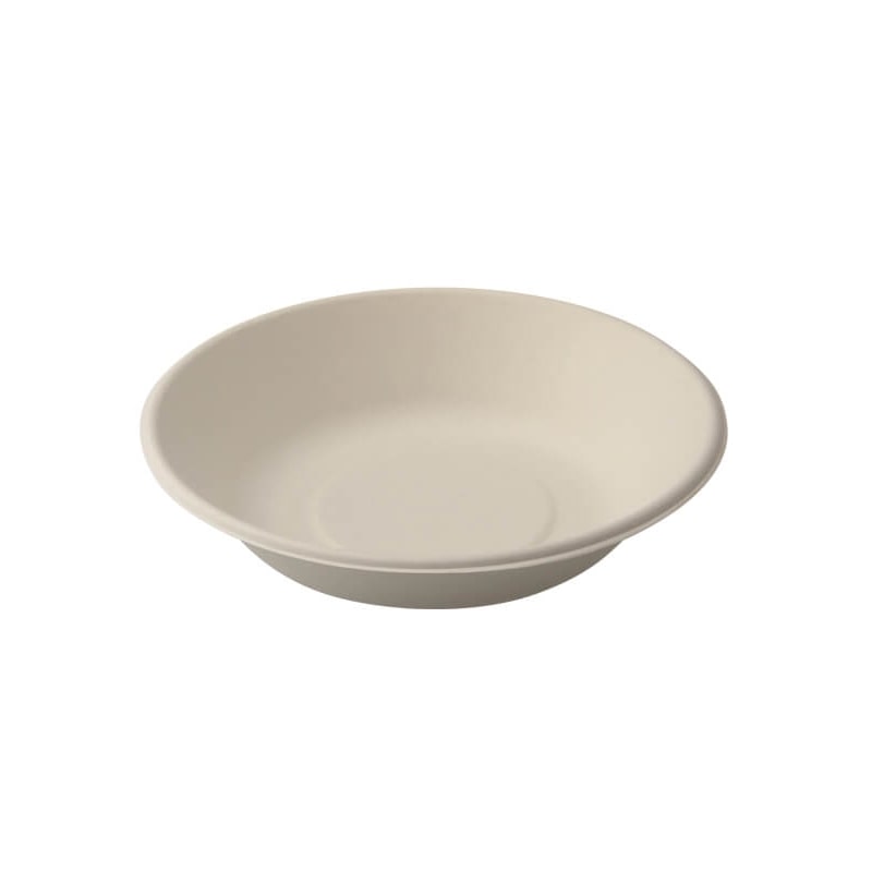 600x Tiefer Teller, rund, Bagasse, 18cm