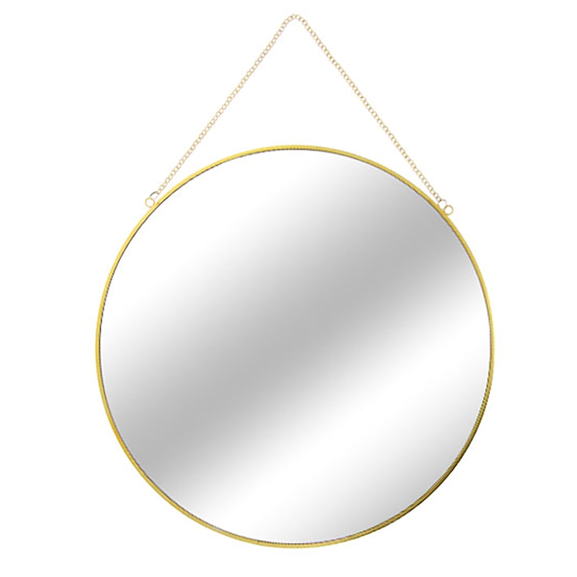 Wandspiegel Hängespiegel Spiegel Badspiegel rund Gold mit Kette Ø30cm