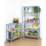 thumbnail of SimonRack Estanteria Metalica, 900x1200x500 mm, 3 Alturas, Bandeja Madera, 200 kg de Punto Flexión, Estanterias Almacenaje, Azul/Madera - Maderclick