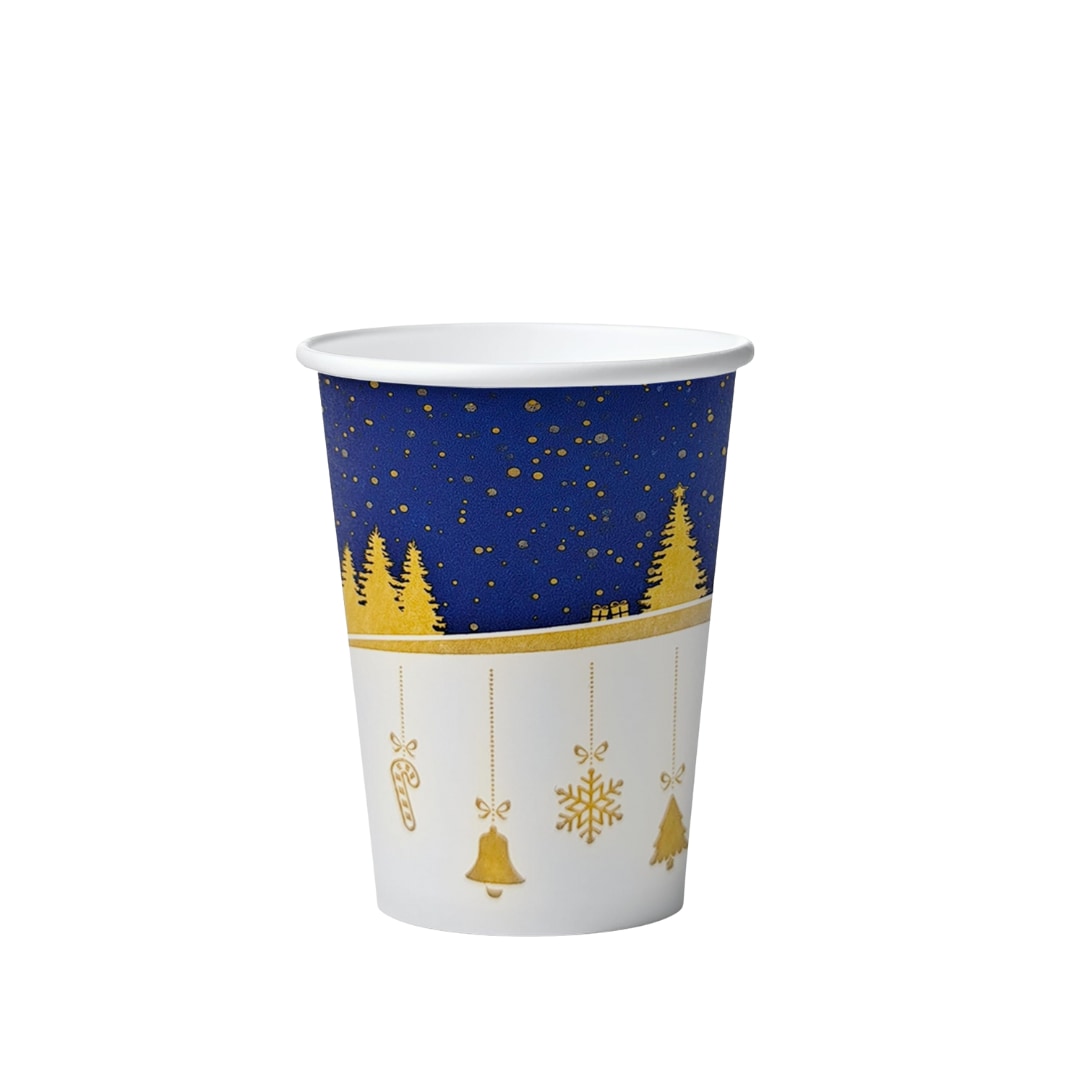 DeinPack 75 Glühweinbecher 200 ml – Winter Pappbecher mit Wintertraum Motiv