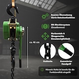 thumbnail of Ratschenzug 1,5  t Tragkraft - 3 m Hubhöhe Hebezug Kettenzug Hebelzug Flaschenzug