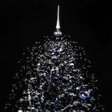 thumbnail of Schneiender Weihnachtsbaum mit Schirmfuß Schwarz 140 cm PVC