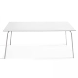 thumbnail of Rechthoekige witte metalen tuintafel - Oviala