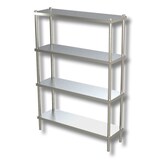 thumbnail of Scaffale 130x50x180 scaffalatura 4 ripiani lisci acciaio inox cucina ristorante pizzeria RS7733