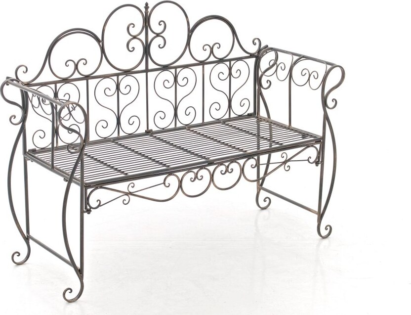 Gartenbank LENAR - Metall Bronze 128x46x94 cm | Metallbank Garten 2 ...