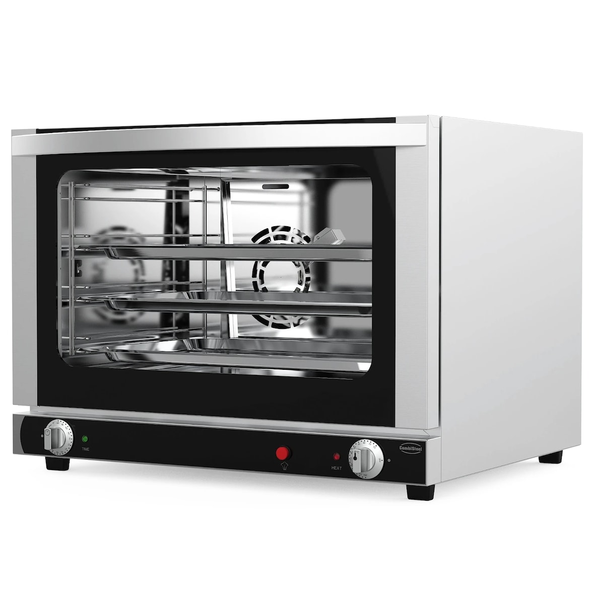 CombiSteel Heteluchtoven | 4 Niveaus (1/1 GN) | Elektrisch | 50°C/250°C | 2.9kW (230V) | Bevochtiging (Handmatig) | 675x600x502(h)mm