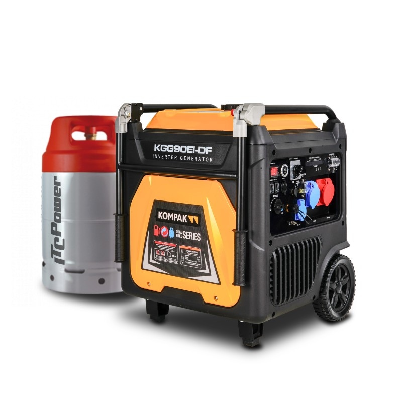 KGG90EI-DF Generador Gasolina Inverter Dual Fuel Full Power 8,9KW de KOMPAK