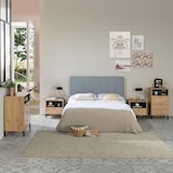 thumbnail of Testiera Creta rivestita in tela 140x60 cm color grigio