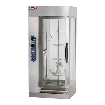 Romux® Rôtissoire Professionnelle Électrique Verticale pour 12 Poulets 67x55 cm en Acier Inoxydable avec 1 Broche | Température 300°C - 7500 W