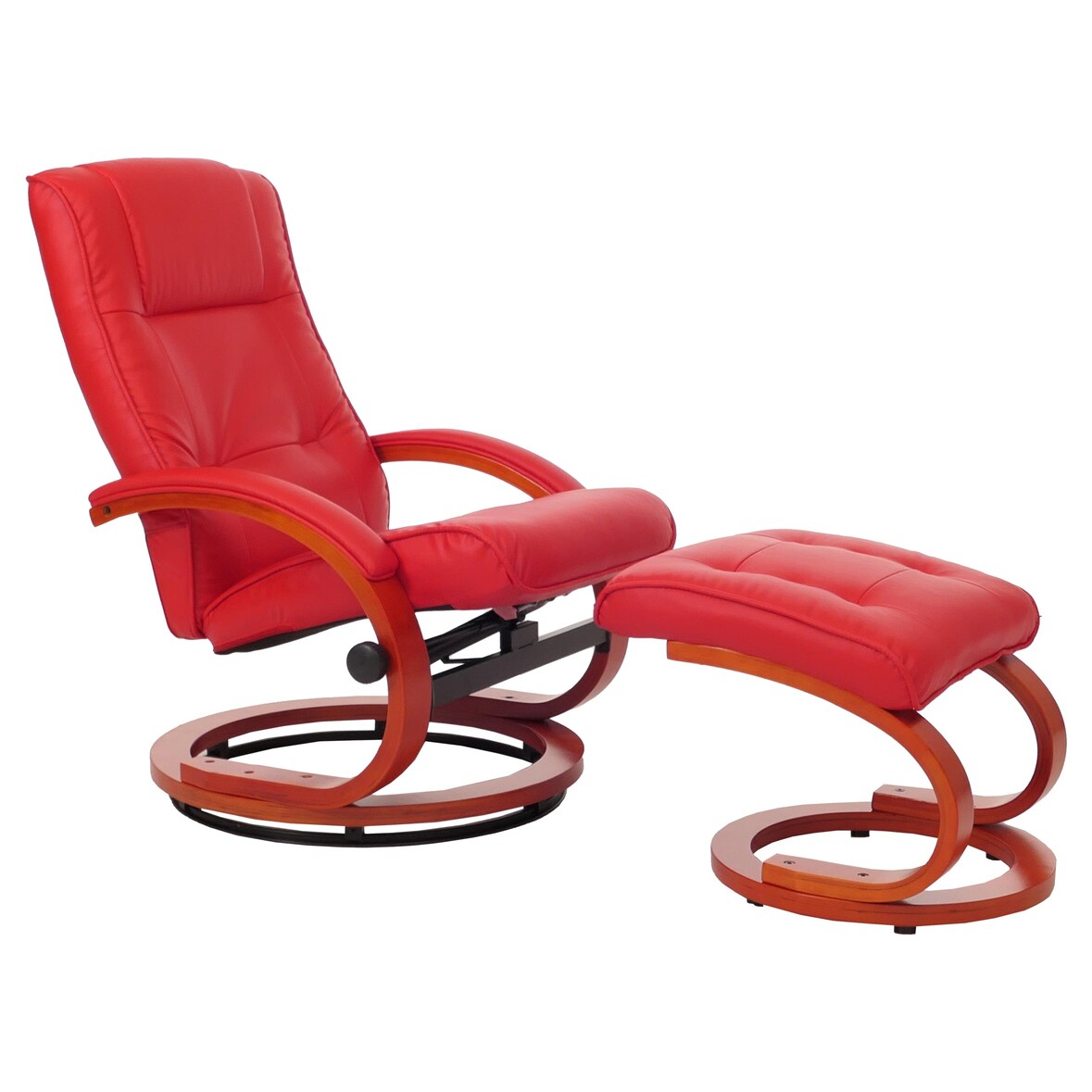 TV fauteuil Relax fauteuil Pescatori, kunstleer, met hocker ~ rood