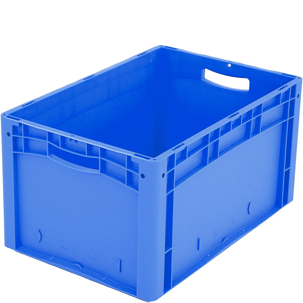 Bacs gerbables norme Europe, série XL L600 mm x l400 mm x H320 mm bleu