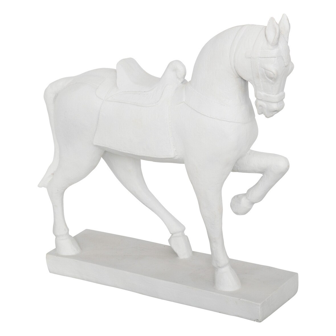 Objet décoratif Cheval Blanc en résine H 34 cm