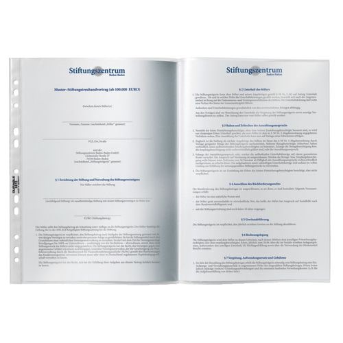 DURABLE Prospekthülle  DIN A3 Glasklar Transparent 60 Mikron PP (Polypropylen) Öffnung oben 11 Löcher 10 Stück