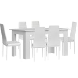 thumbnail of Pack Mesa de Comedor o Cocina Blanco + 6 Sillas en Polipiel/metal Blanco