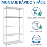 thumbnail of SimonRack Scaffali Metallo Garage 2000x1100x500 mm, 5 Ripiani in Acciaio, Portata, 90 kg per Ripiano, Bianco – Comfort