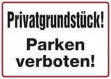 thumbnail of Hinweisschild, Privatgrundstück! Parken verboten!, 250x350mm, Alu geprägt - 350x250x0.45 mm Aluminium geprägt
