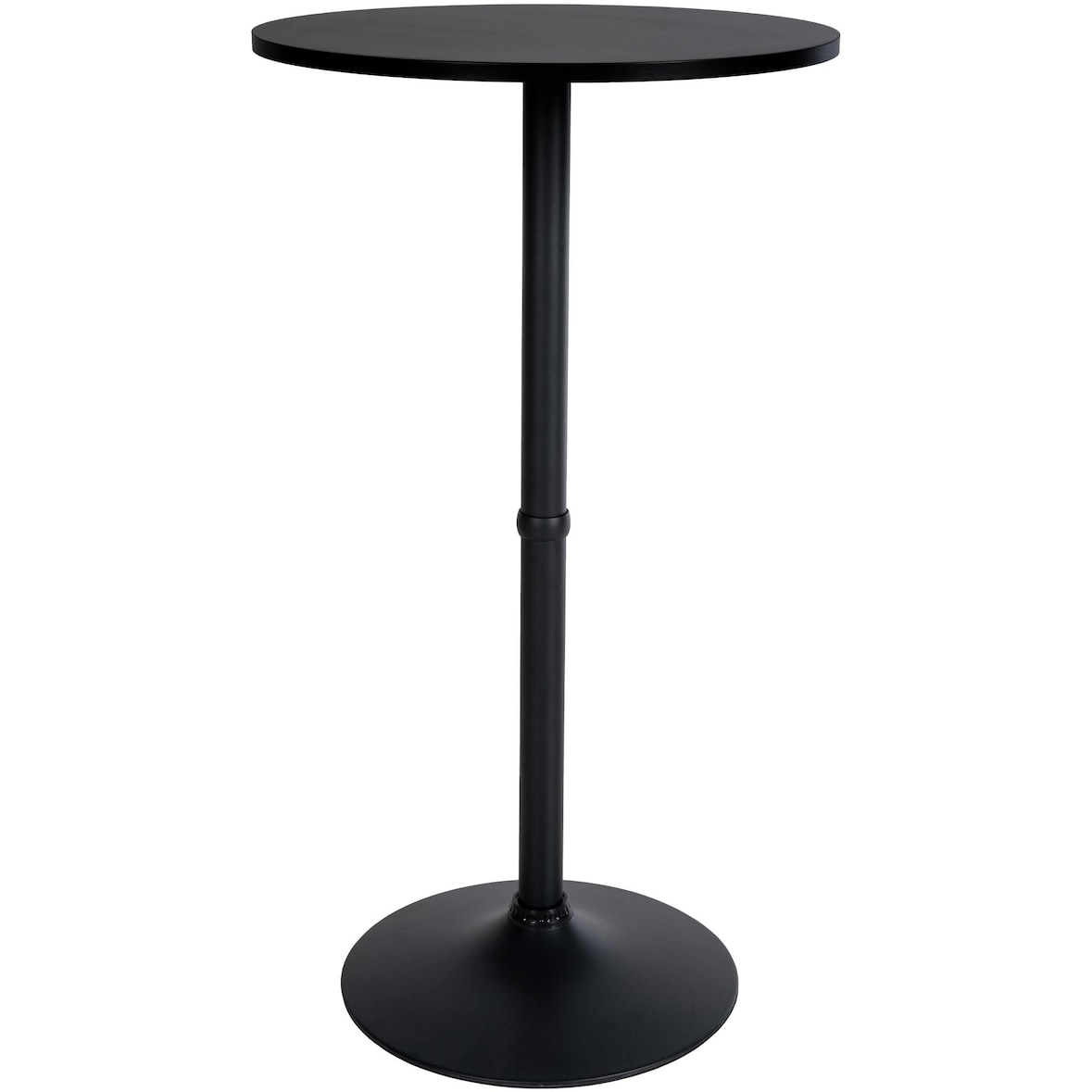 DELUKE® Stehtisch rund Ø 60cm BERLI Aluminium Gestell Bistrotisch Gastro Bartisch rund Hoher Tisch Hochtisch, 108x60cm HxB, Schwarz-Schwarz